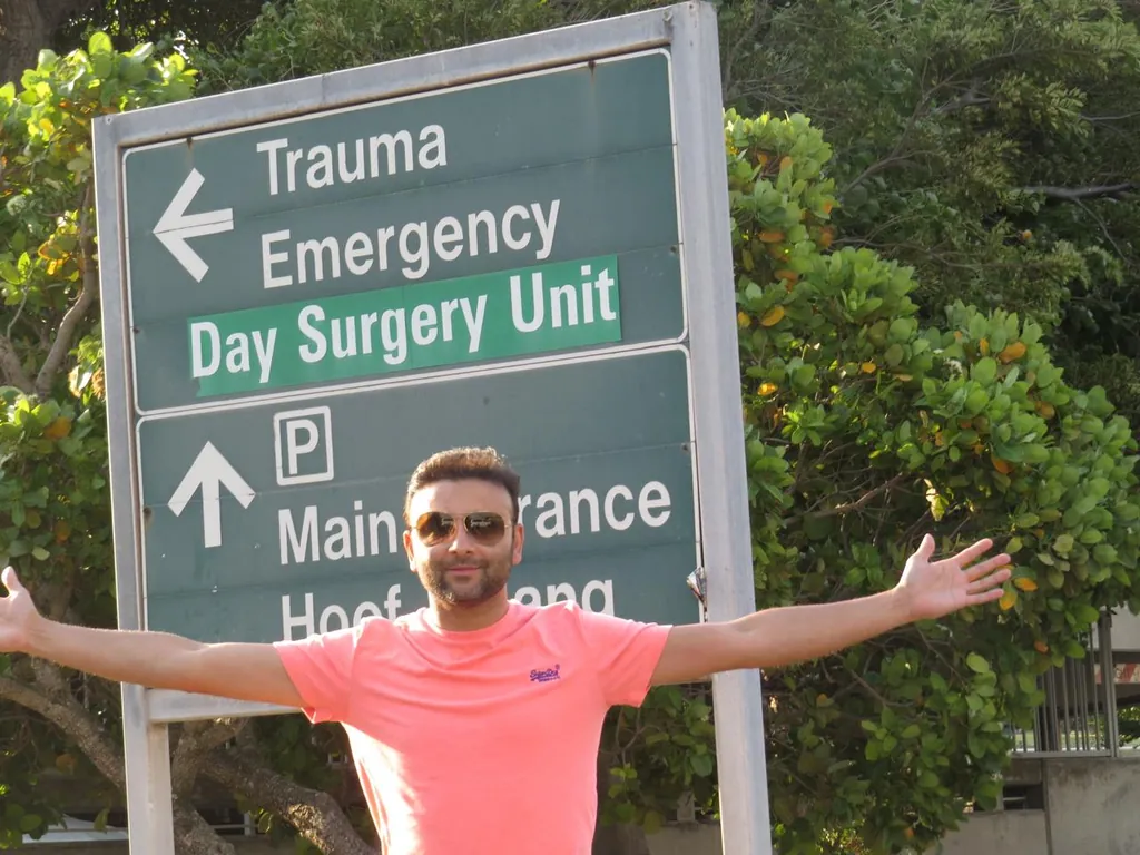 Prof. Dr. Sami Hassan outside the trauma and emergency entrance at Groote Schuur Hospital, Cape Town